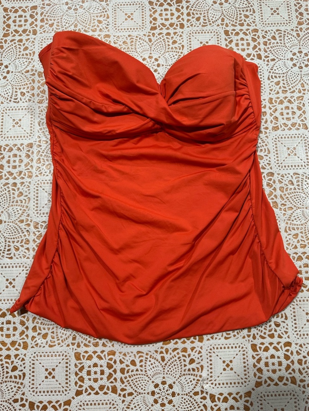 Anne Cole Red Strapless One-Piece Swimdress
